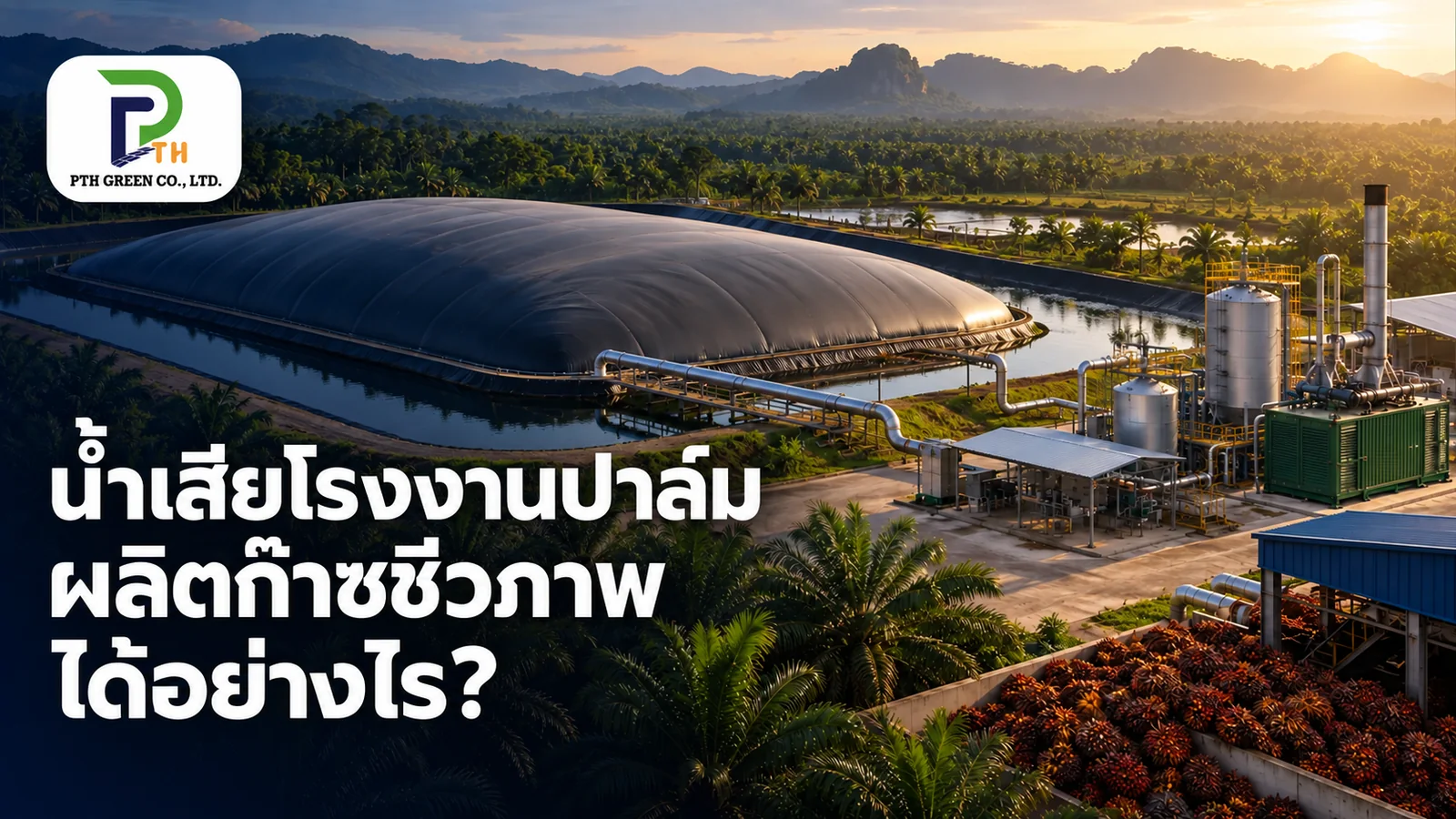 ภาพประกอบระบบผลิตก๊าซชีวภาพจากน้ำเสียโรงงานปาล์ม